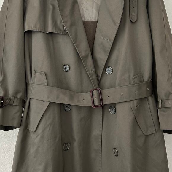 Vintage Perusal double Breasted Trench Coat zip Out wool Liner outdoor prep 44S - Picture 6 of 14